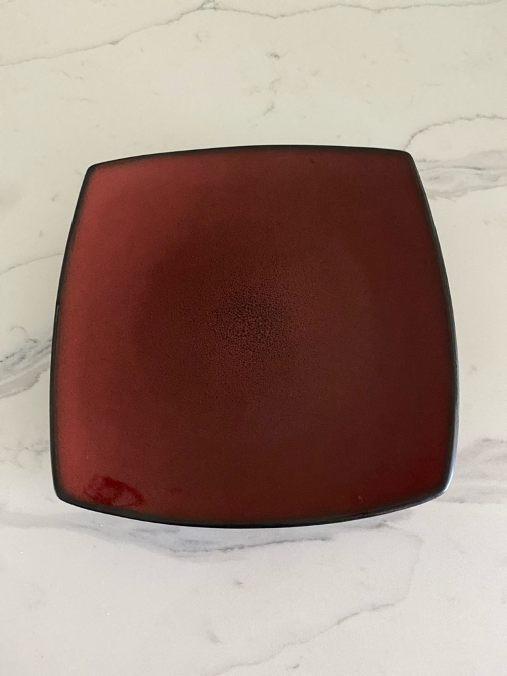 Square Red Lacquered Dessert Plates